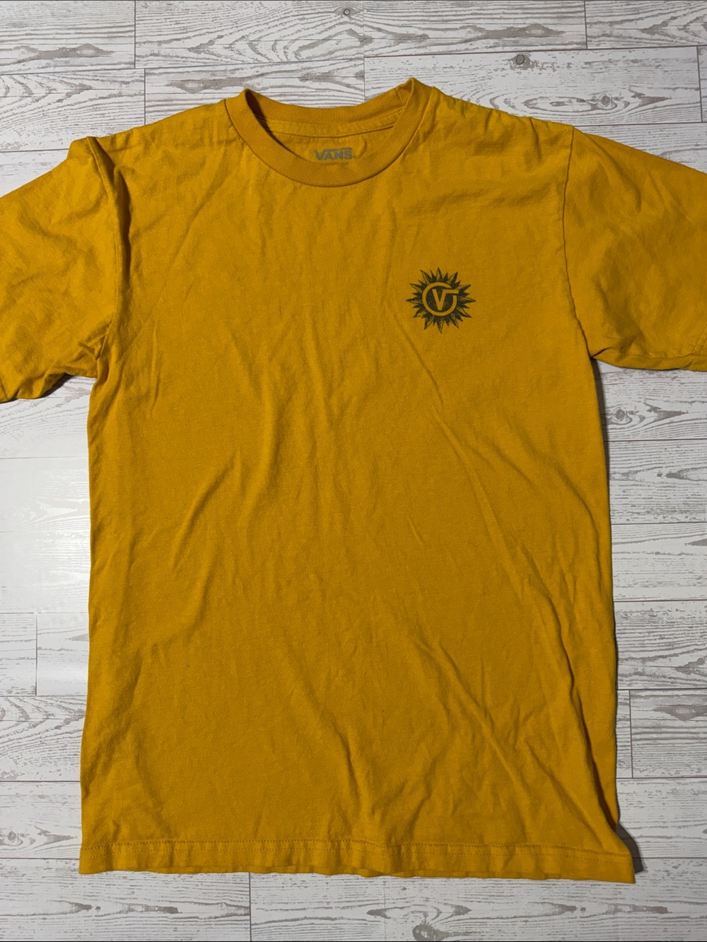 Vans Men's Mustard Yellow Graphic Sun Short Sleeve Tee